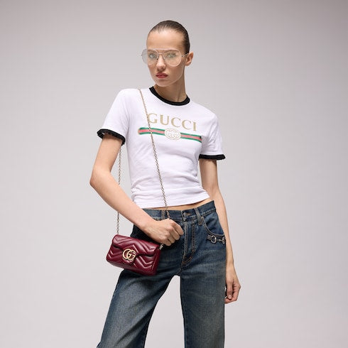 GG Marmont mini shoulder bag - Rosso Ancora red leather