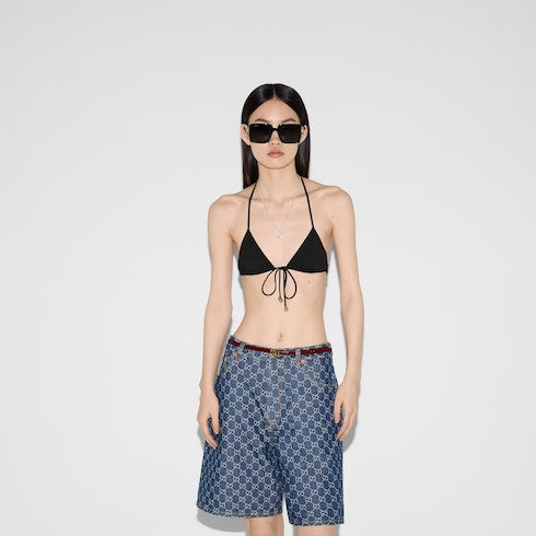 Sparkling jersey bikini - black