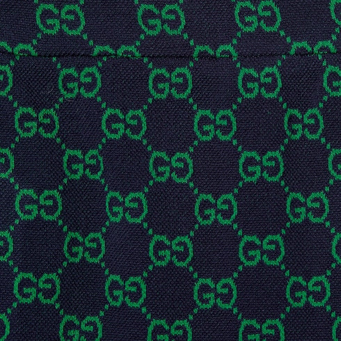 Children's GG cotton mini skirt - navy and green