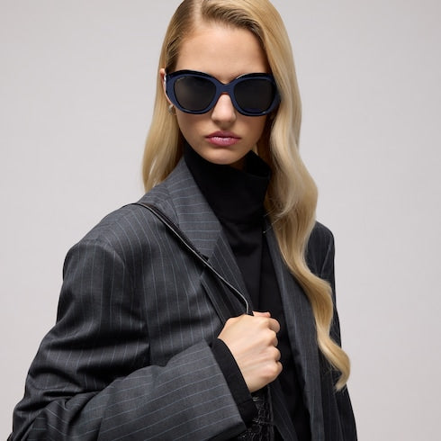 Geometric-frame sunglasses - blue
