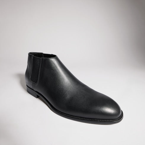 Men's ankle boot - black shiny leather
