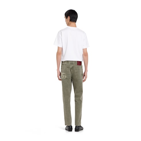 Cotton jersey T-shirt with embroidery - off white