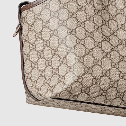 GG Monogram medium pet tote bag - beige and dark brown fabric