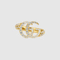 GG Marmont crystal ring - gold-toned brass