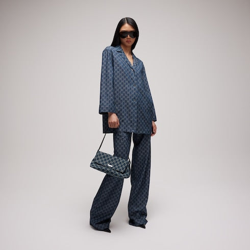 Madison medium shoulder bag - blue GG denim