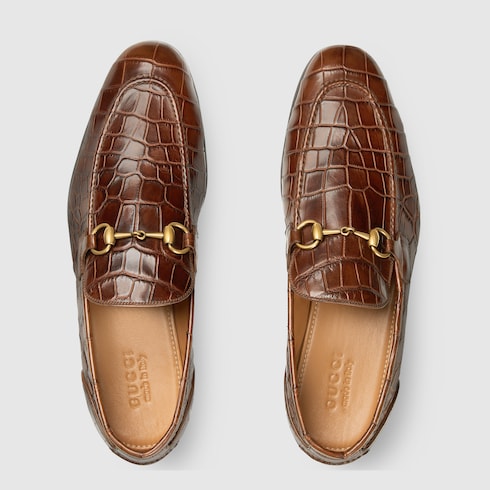 Men's Gucci Jordaan crocodile loafer - brown