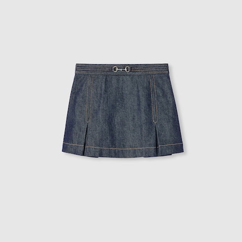 Children's denim skirt with Horsebit - dark blue