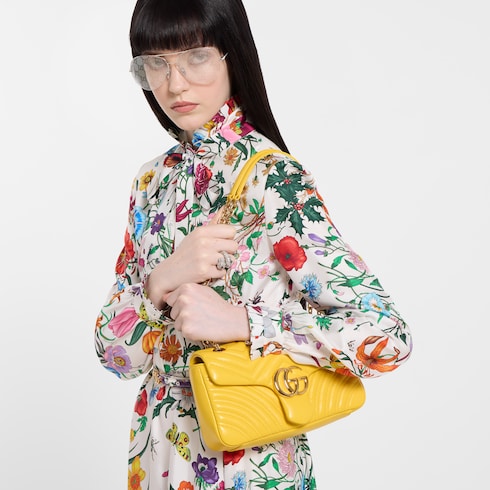GG Marmont medium shoulder bag - yellow leather