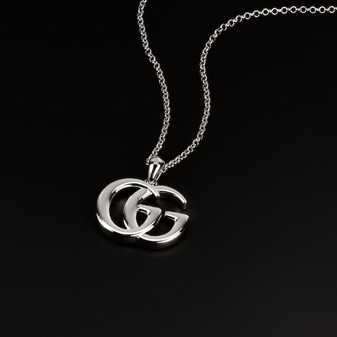 GG Marmont pendant necklace - palladium-toned brass