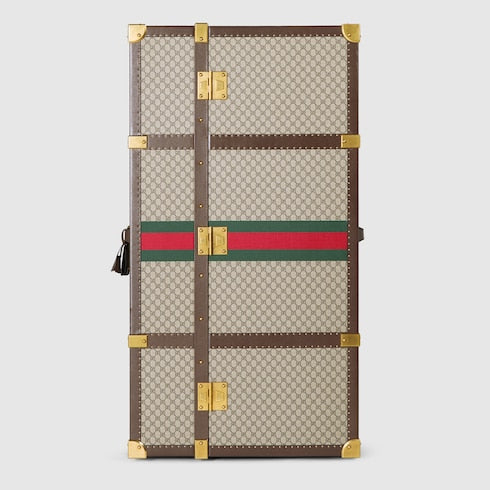 Gucci Savoy maxi rigid shoe trunk - beige and ebony GG Supreme