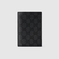 Gucci Essence Classic passport case - black GG canvas