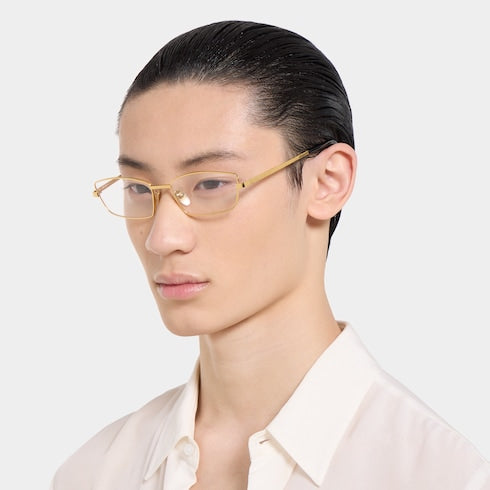 Rectangular optical frame - gold-toned