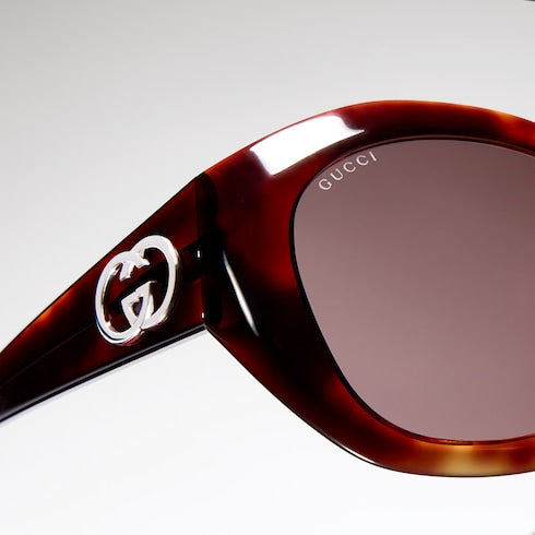 Geometric-frame sunglasses - brown tortoiseshell
