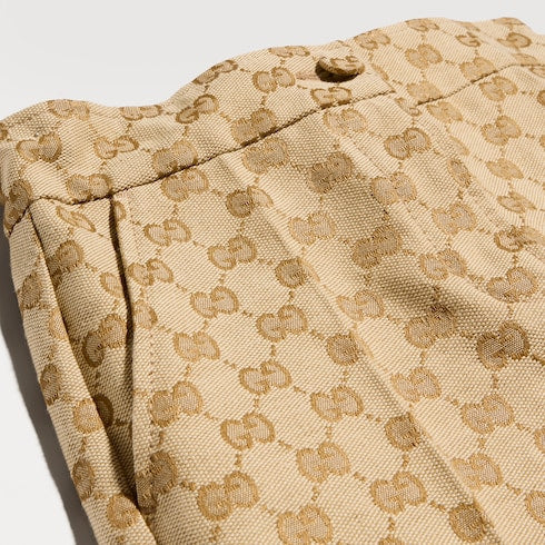 Children's GG canvas pants - sand and brown