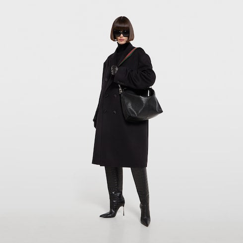 Brera medium crossbody bag - black leather