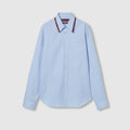 Oxford cotton shirt with Web - pale blue