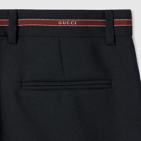 Wool pants with Gucci selvedge detail - dark blue