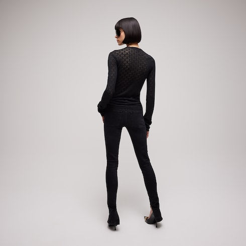 GG cotton devoré T-shirt - black