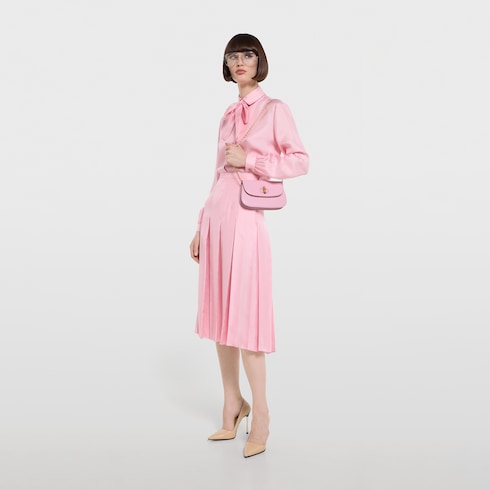 Bamboo clutch - light pink leather