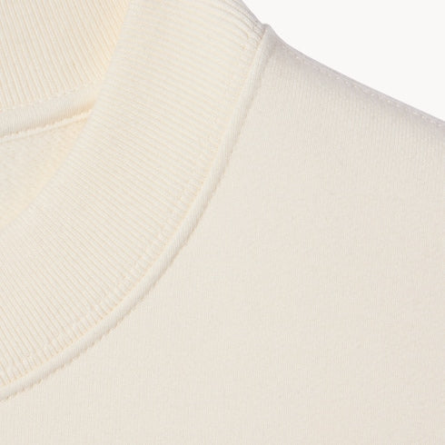 Cotton jersey sweatshirt with print - ivory