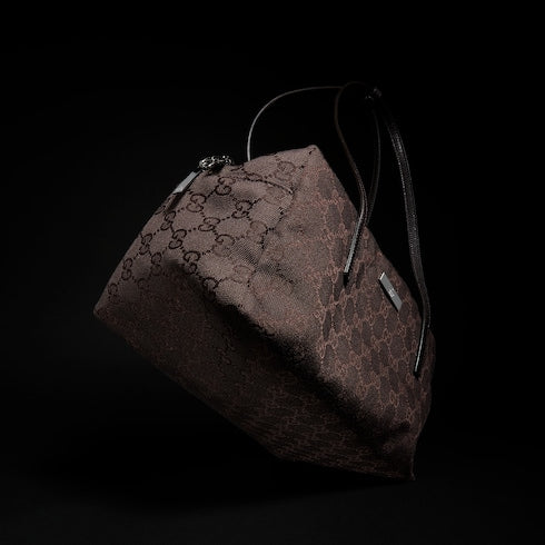 Gucci Melrose medium boston bag - dark brown GG canvas