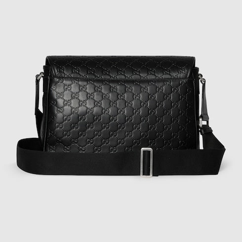 GG Emblem medium crossbody bag - black GG leather