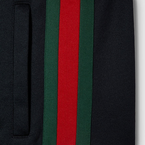 Technical jersey zip jacket with Web - dark blue