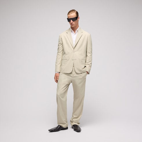 Lightweight cotton nylon twill pants - beige