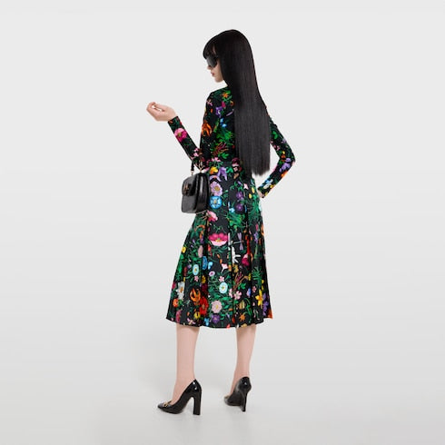 Printed sparkling jersey turtleneck - multicolor