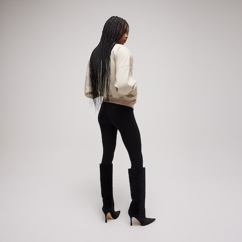 Crêpe jersey pants - black