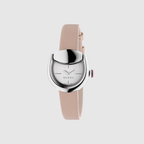 Gucci Horsebit watch, 27x23mm - beige pink leather