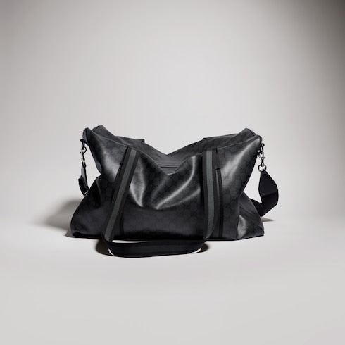 Medium duffle bag with Web - black GG canvas