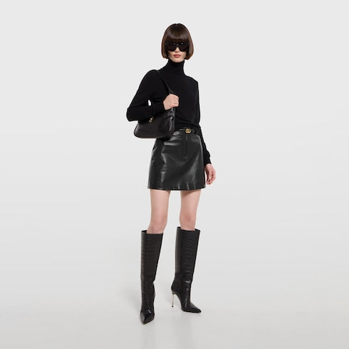 GG Marmont thin belt - black leather