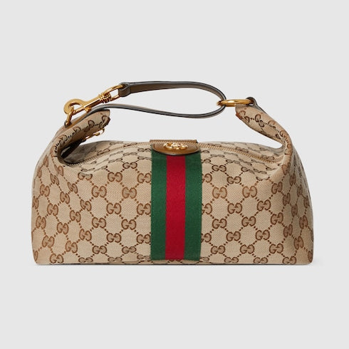 Gucci Vanity medium top handle bag - beige and brown GG canvas