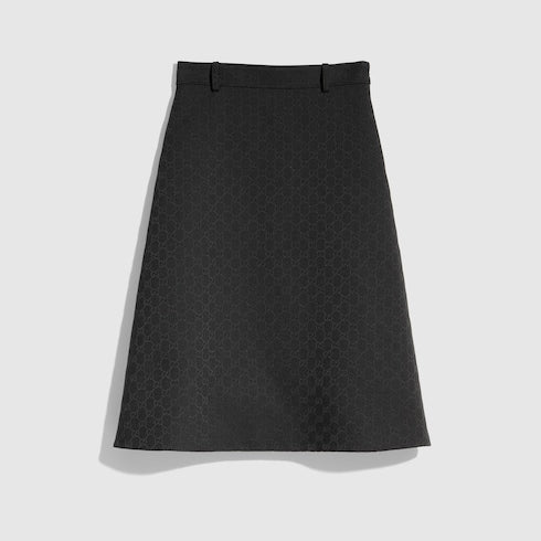GG cotton blend midi skirt - black
