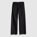 Loose fit cotton blend denim pants - black