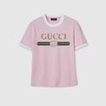 Cotton jersey T-shirt with print - light pink