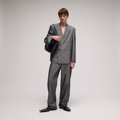 Silk merino wool jacket - grey