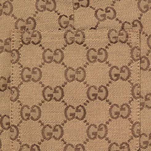 Children's GG canvas pant - camel and dark brown
