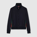 Technical jersey zip jacket with Web - dark blue