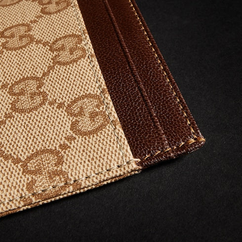 Gucci Essence Classic card case - sand and brown GG canvas