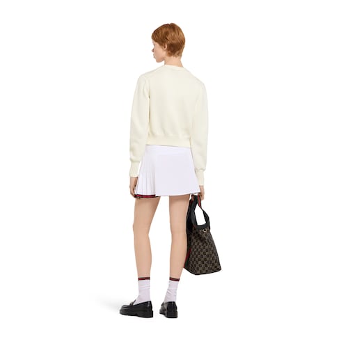 Cotton cardigan with embroidery - white