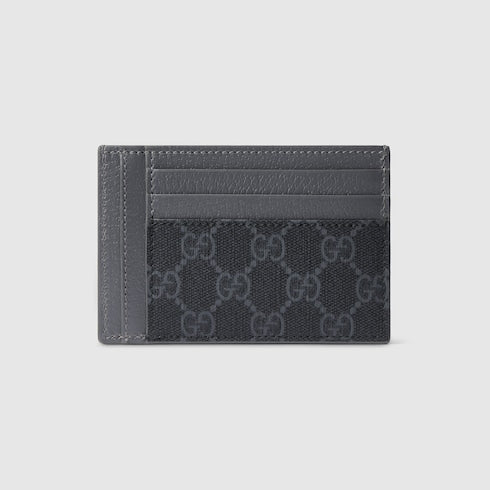 Grey trim GG card case - black GG Supreme