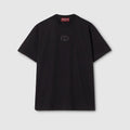 Cotton jersey T-shirt with embroidery - black