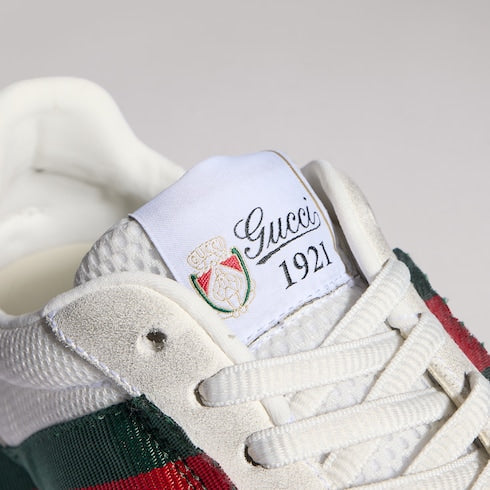 Women's Gucci Tempo sneaker - white mesh and suede
