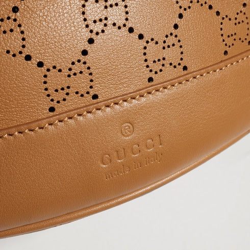 Gucci Venice small bucket bag - dark beige GG leather