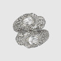 Dionysus crystal ring - palladium-toned brass