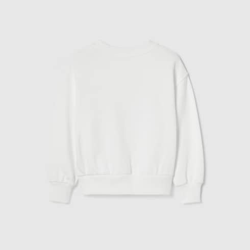 Children's cotton sweatshirt with print - white