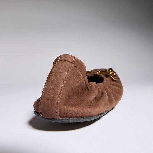 Women's Prima ballet flat - dark brown nubuck leather