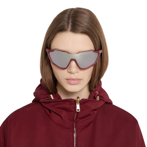 Mask-shaped sunglasses - Rosso Ancora red